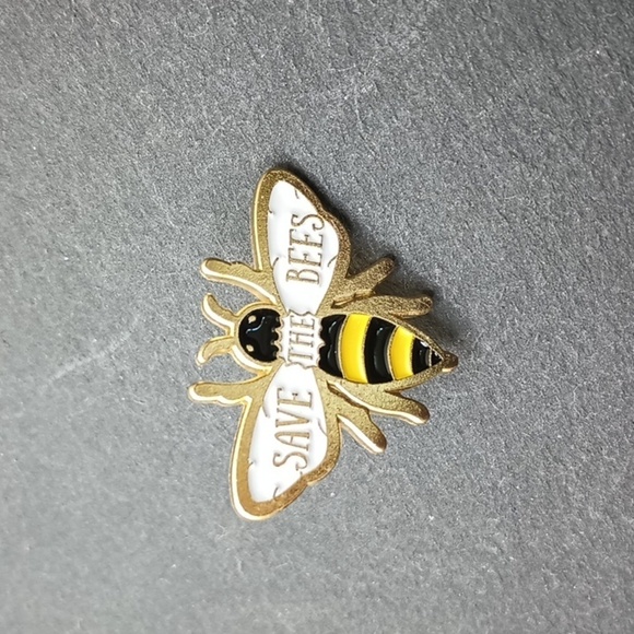 SAVE the bees alloy honey bee stick pin - Picture 3 of 5